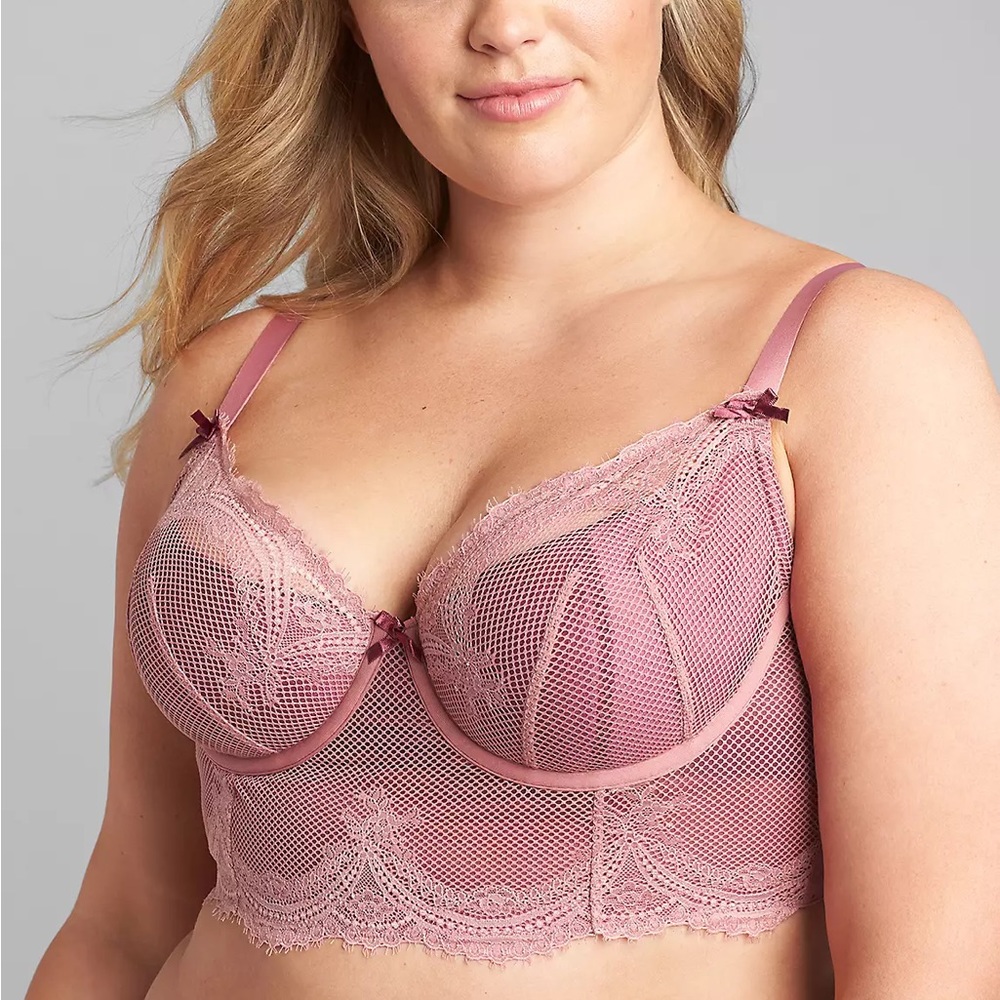 Lane Bryant Lace Longline French Balconette Bra 46DD
